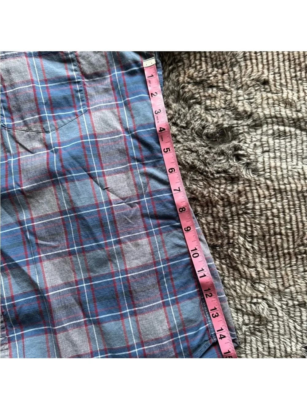 J. Crew Men's Plaid Button-Down Shirt in Blue, Gray and Red